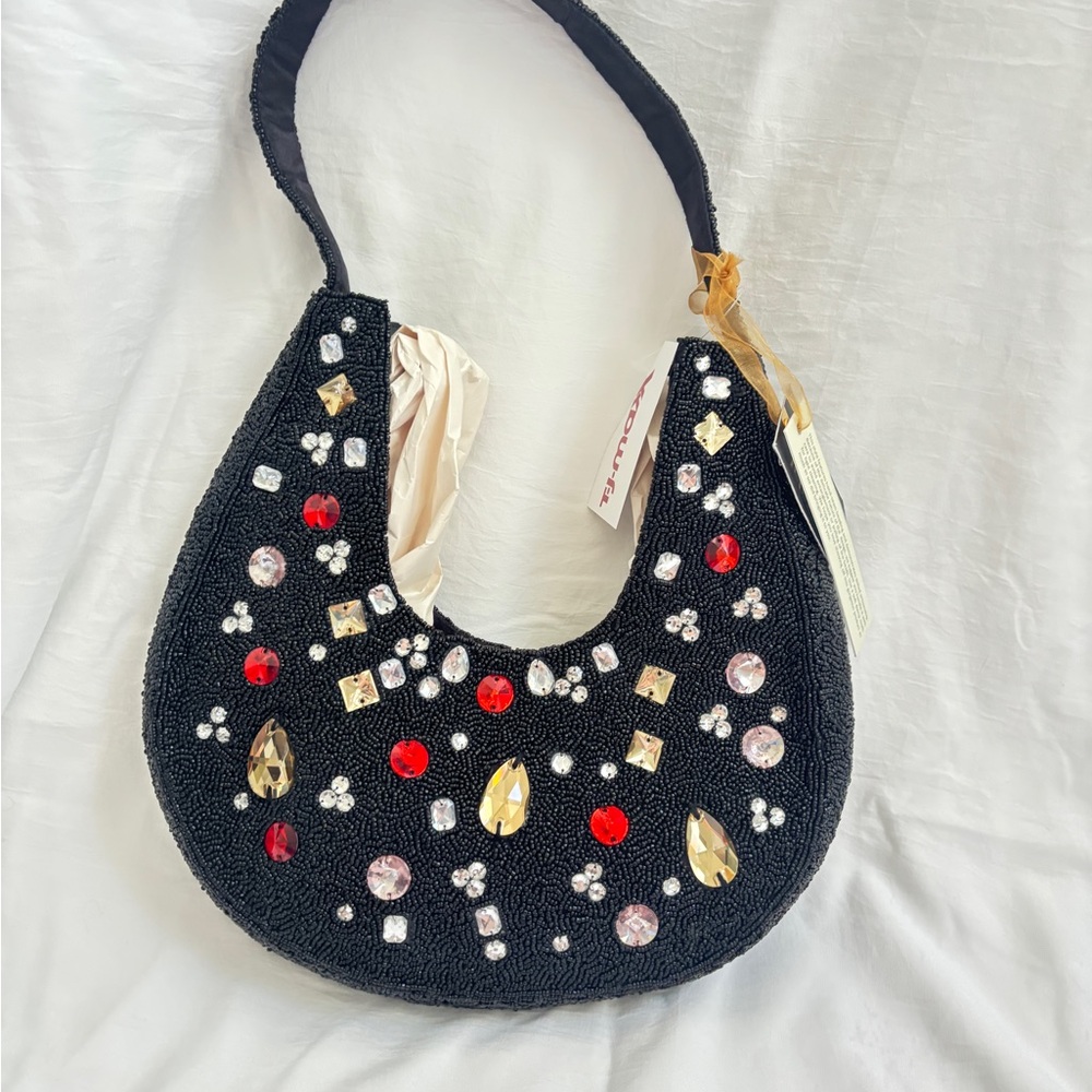TJ MaxxEmbellished Black Hobo Bag